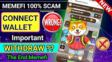 Memefi Bot Mining Scam 😡 Alert | Memefi New Update | Memefi Withdrawal Update | #cryptokingharsh