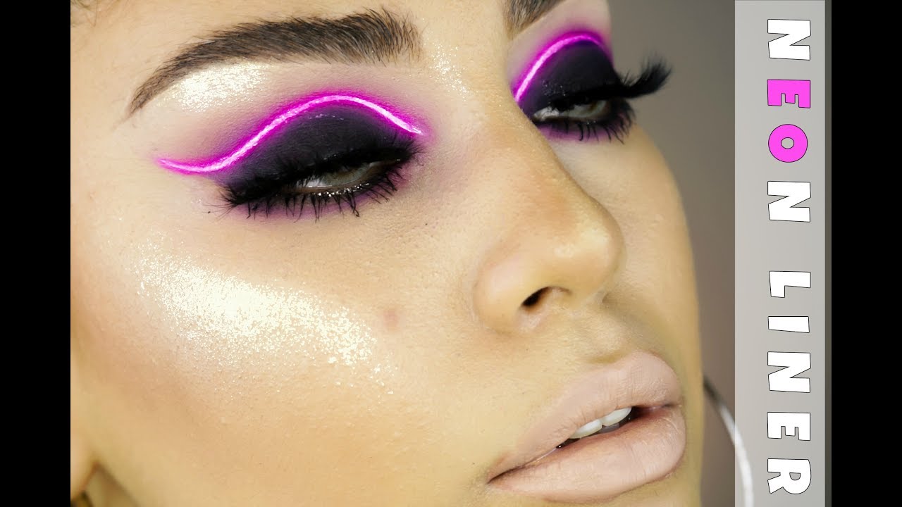 Neon Light Eyeliner - Neon Light Eyeliner Makeup Tutorial Français English.