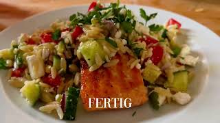 Gesunde Ernährung - Orzo Salat mit Lachs