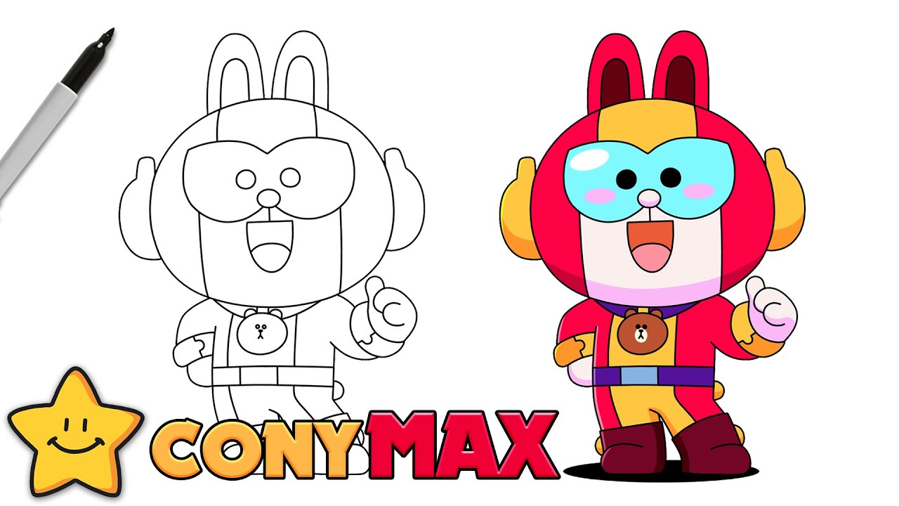 How To Draw Cony Max Brawl Stars Max New Skin Step By Step Youtube - cómo pintar a chase bull de brawl stars