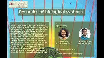 Dynamics of Biological Systems (Lecture 8) by Brato Chakrabarti