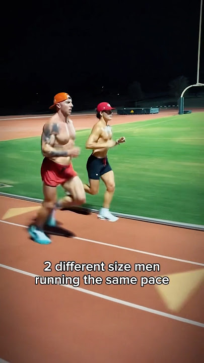 How two different size men look running the same pace