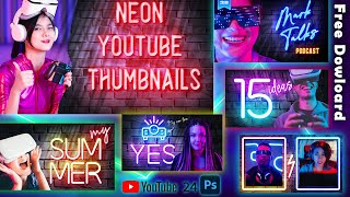 20 Free Neon YouTube Thumbnails Pack | YouTube Thumbnail Templates Psd Free Download | Photoshop 20 Free Neon YouTube Thumbnails Pack | YouTube Thumbnail Templates Psd Free Download | Photoshop