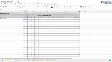Creating a markbook in google sheets