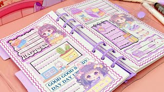 stickers journaling 💜💜cute kawaii sticker🌈 Immersive ASMR bullet journal | Ep.103