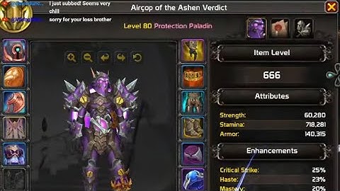 World of Warcraft Prot Pally Tank ilvl 666 Fresh Level 80