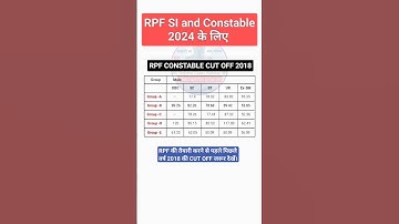 RPF CONSTABLE CUT OFF 2018 || RPF SI/CONSTABLE VACANCY 2024 #rpf #cutoff #shorts