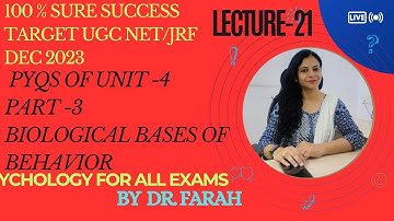 Unit-Wise PYQs ( Unit-4 Biological Bases of Behavior, ) December 2023, Psychology for all exams