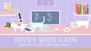 Study with Cats 🧁 Pomodoro Timer 25/5 x Animation | Studying in a good mood | Cafe / Jazz BGM💗 by Pomodoro Cat 92,256 views 1 year ago 1 hour