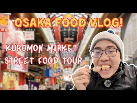 Yummy Seafood MUKBANG at Famous Kuromon Market in Osaka, Japan! 🍣🍡🇯🇵