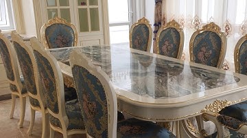 Nội thất cao cấp - Bàn ăn dát vàng