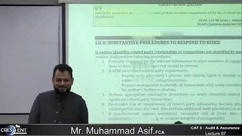 CAF 08 - AUDIT   LECTURE # 87  BY SIR ASIF   SEPTEMBER 2024 ATTEMPT