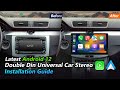 How to install eonon 101 android 12 double din universal car stereo  complete installation  2023