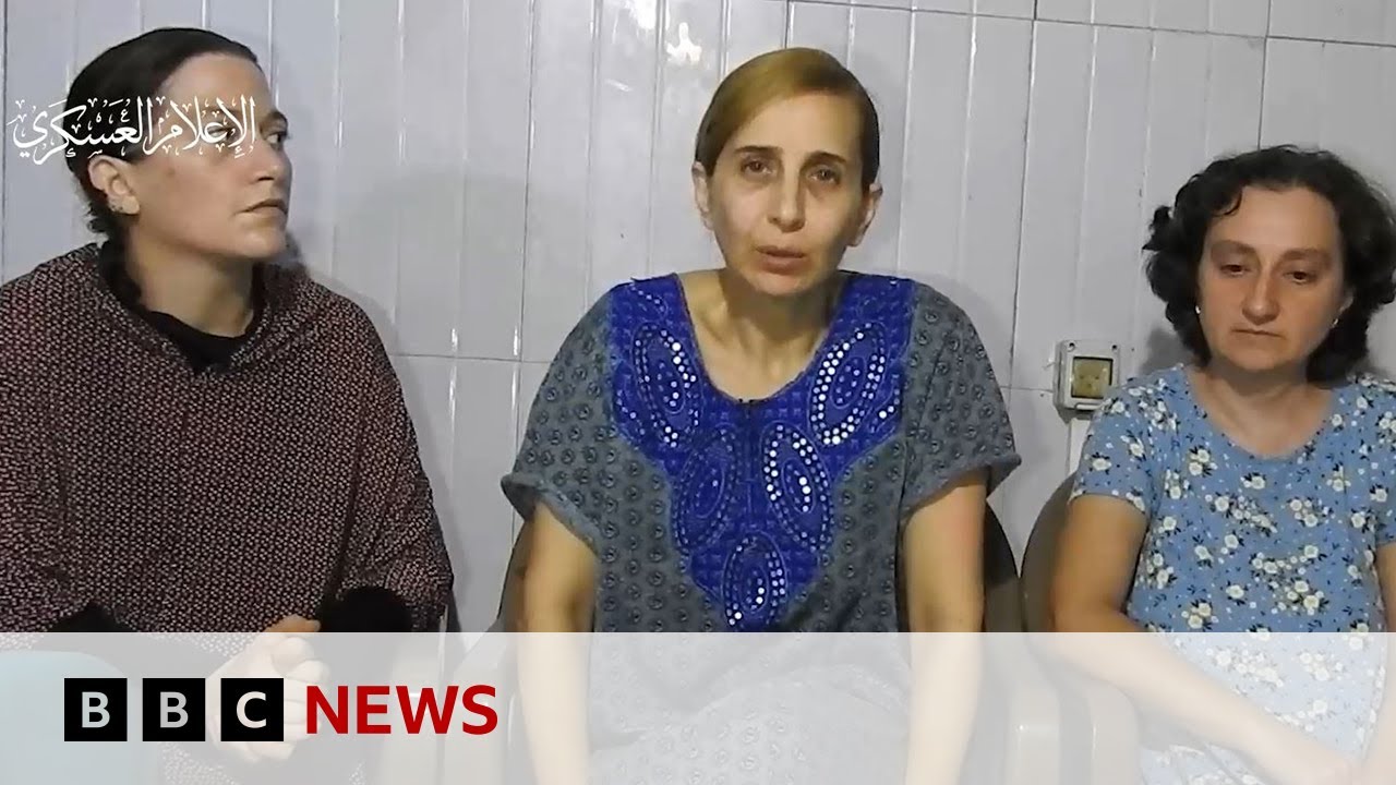 Hamas releases video showing three women held hostage in Gaza – BBC News