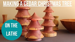Woodturning | Christmas Tree on the lathe from a piece of cedar