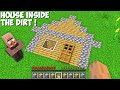 How to BUILD NEW SECRET HOUSE UNDERGROUND in Minecraft ? VILLAGER HOUSE INSIDE DIRT !