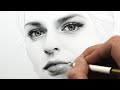 Drawing and shading a female face with pencils  in a dream