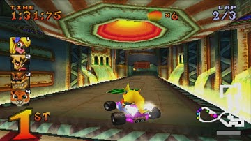 Crash Team Racing Gameplay (Playstation 1, PS1, PSX) N. Gin Labs - Arcade Mode
