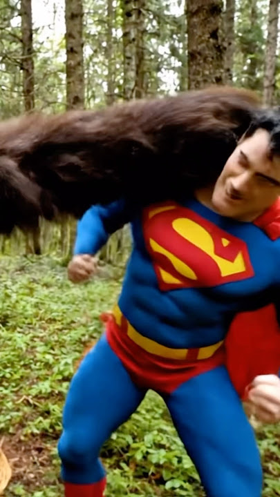 Bigfoot vs Superman! #shortvideo #shortsfeed #superman #bigfoot #bigfootvlog #funnyshorts #yeti #lol