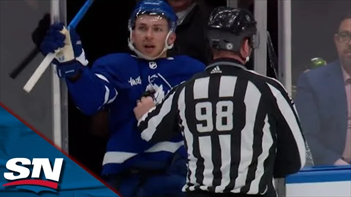 Maple Leafs' Michael Bunting Pushed Off Ice By Lin...