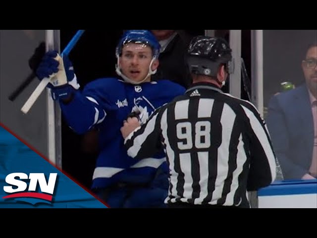 NHL official shoves Leafs' Michael Bunting off the ice after scrum: 'What  the f--- are you doing?