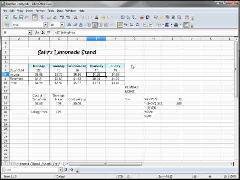 9 -  Libre Office Calc, Open Office Calc, Excel Tutorial --  2 rows of text in 1 cell -- Formatting