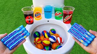 Basketball VS Coca Cola Zero, Mtn Dew, Fanta, Powerade, Fruko, Yedigün and Mentos in the toilet