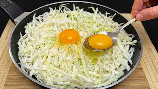 Cabbage with eggs tastes better than meat! A simple, quick and very tasty dinner recipe.