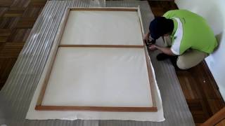 How to Make Large Canvas  Without Canvas Fabric | DIY large canvas frames