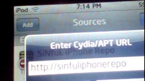how to get sinful iphone repo on jailbroken ipod touch or iphone