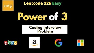 Power of 3 | Easy Coding Interview Question | Leetcode 326 | Coding Interview questions in tamil