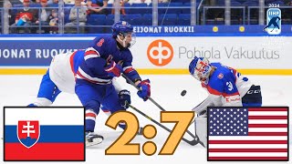 SLOVENSKO VS USA SEMIFINÁLE SESTŘIH MISTROVSTVÍ SVĚTA V HOKEJI U18 (MS U18) 2024