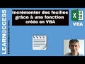 VBA - Incrementer des feuilles dans un classeur avec une fonction