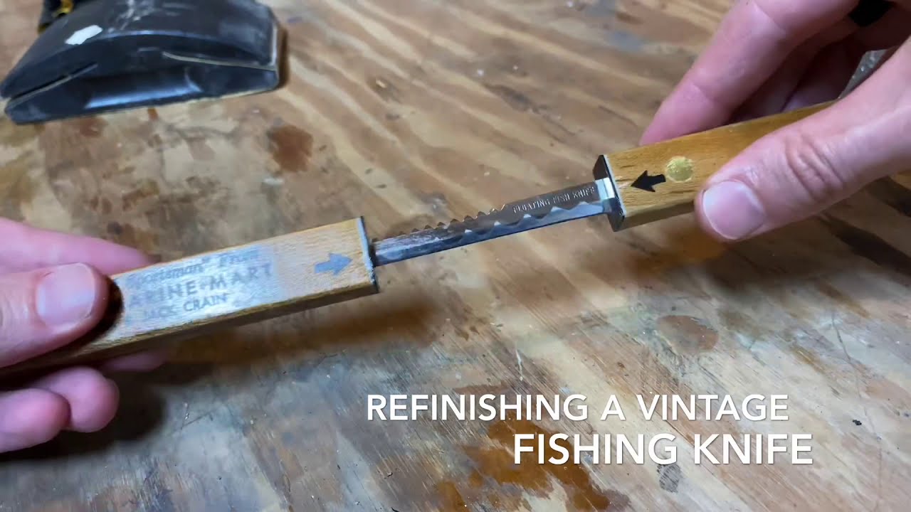Refinishing a Vintage Fishing Knife - Japanese Motif via Glowforge Laser 