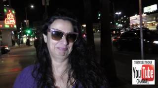 Alice Amter talks about her love life outside the ArcLight Theatre in Hollywood