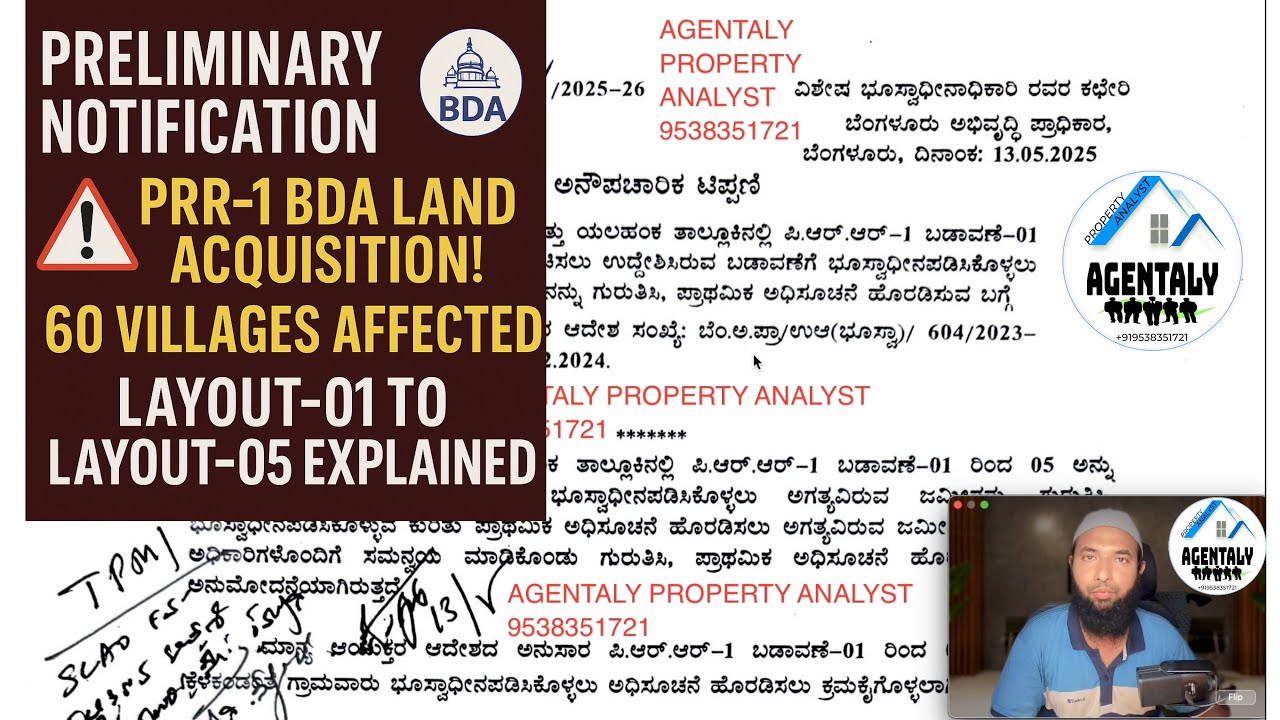 🚨😱 BDA PRR-1 Land Acquisition: 60 Villages Affected in Layout-01 to ...