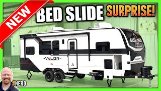 NEW MODEL! Bed AND Kitchen Slides in 32ft! 2026 Alliance Valor 27T14 Travel Trailer Toy Hauler
