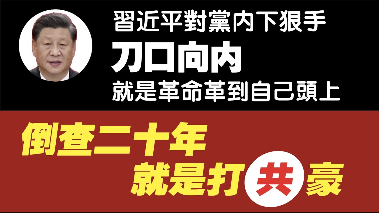 习近平对党内下狠手 刀口向内 就是革命革到自己头上 倒查二十年 就是打 共豪 21 04 30no750 刀口向内 倒查年 习近平反腐
