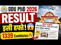 DDU PhD Result 2026 😱 | इसी हफ्ते आएगा Result! | 1339 Candidates | Full Update #ddu #phd #result 💯💥