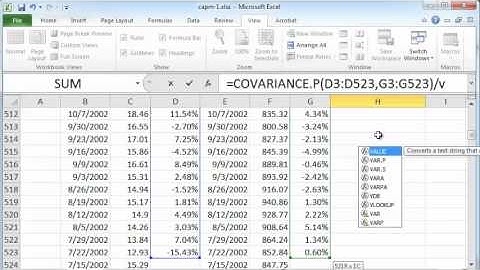Calculating stock beta using Excel