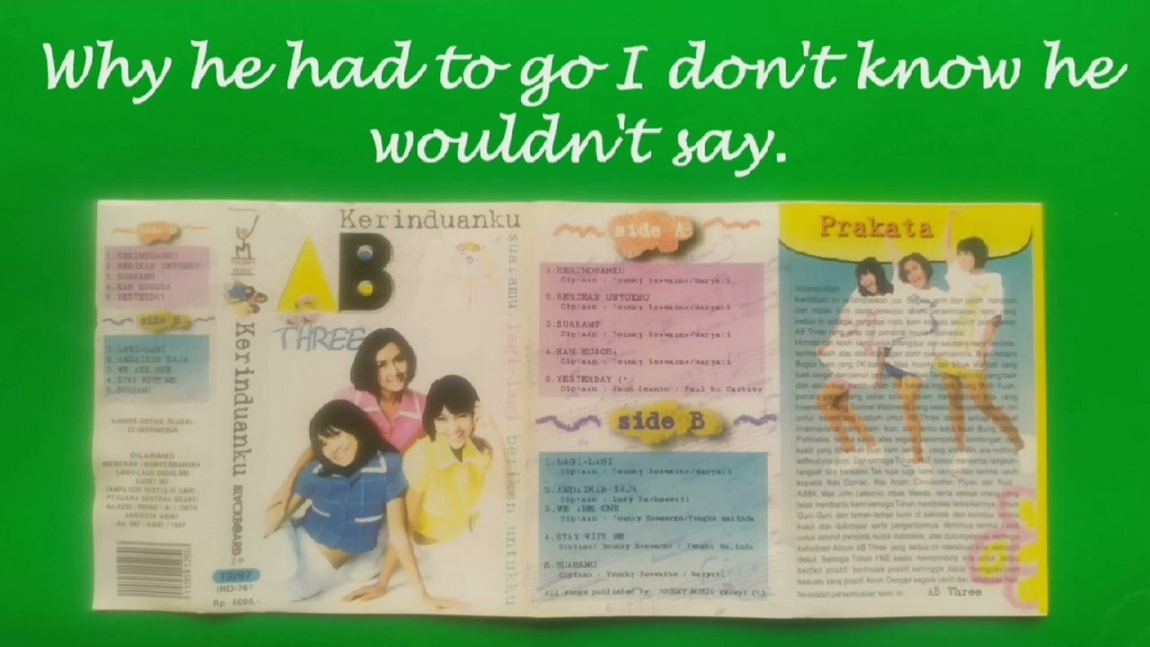 YESTERDAY - AB THREE dilengkapi lirik