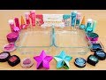 Pink vs Teal - Mixing Makeup Eyeshadow Into Slime Special Series 231 Satisfying Slime Video