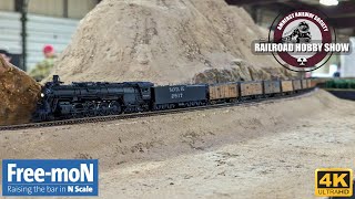 {4K} 2024 FreeMoN N Scale Layout at the Amherst Railroad Model Train Show