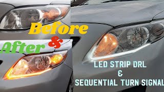 How to Install DRL and Sequential Turn LED Strip for Headlights | 2009-2013 Toyota Corolla screenshot 4