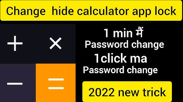 hide calculator app ka password kaise change kra||how to change calculator hide app lock|#calculator