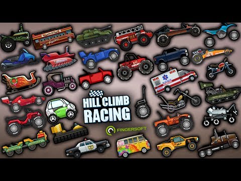 Hill Climb Racing All 31 Vehicles Fully Upgraded Gameplay Youtube