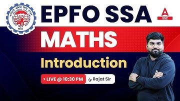 EPFO SSA Classes 2023 | EPFO SSA Maths Class | Syllabus Introduction by Rajat Sir