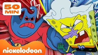 SpongeBob | 50 MENIT SpongeBob Melawan KEJAHATAN 😈 | Nickelodeon Bahasa