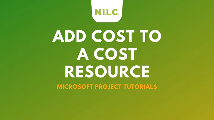 How To Add Cost To A Cost Resource In Microsoft Project