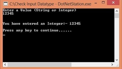 Program to check if the user input is a string or an integer in C#